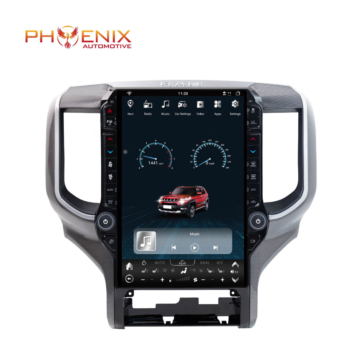 13.6/14.5” Android 13/14 Vertical Screen Navigation Radio for Dodge Ram 2019- 2024