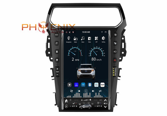 13.6" VERTICAL SCREEN ANDROID 13 Fast boot NAVIGATION RADIO FOR FORD EXPLORER 2011-2019 In-Dash audio/video players head unit stereo online Phoenix Automotive Android Radio Tesla-style T-style XL Large screen Vertical screen big screen Linkswell inc x knob joying Aucar auto AutoTecPro Navigation Systems Rhino dasaita American muscle nifty city merge screens seicane car radio