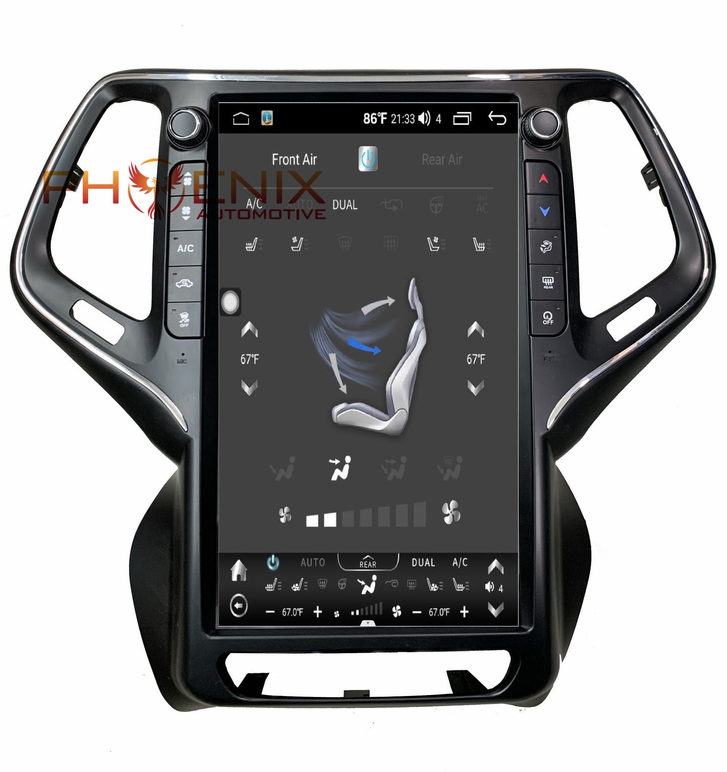 [Open box] 13.6" Vertical Screen Android 10/12/13 Fast boot Navigation Radio for Jeep Cherokee 2014 - 2021 | Phoenix Automotive