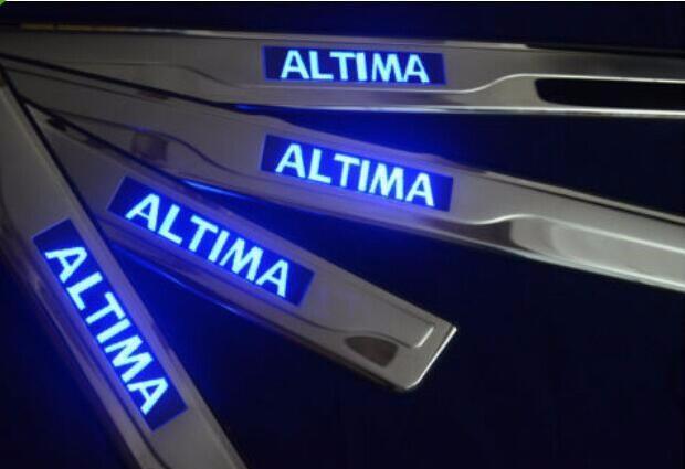 New LED Illuminated Stainless Steel Kick Plate Scuff Plate Set for Nissan Altima 2008-2017 - Smart Car Stereo Radio Navigation | In-Dash audio/video players online - Phoenix Automotive