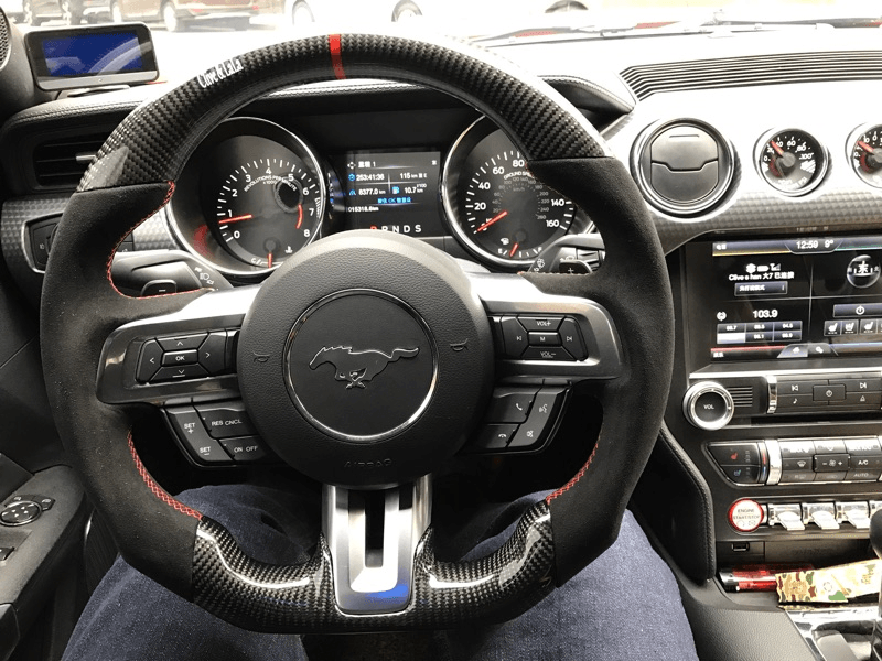 Custom-made Carbon fiber Steering Wheel for 2015 - 2017 Ford Mustang Color & Design Customizable - Smart Car Stereo Radio Navigation | In-Dash audio/video players online - Phoenix Automotive